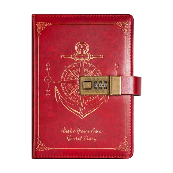 Hiroekza Retro Password Notebook With Lock B6 Leather Diary for Students & Professionals, High Security Stylish Design, Quality Paper, Gift Choice