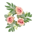 thumbnail image 1 of Hiroekza Rose Candle Wreath Artificial Silk Flower Ring Leaf Candle Wreath Wedding Party Table Candlestick Decor, Valentines Day, Mother's Day, Birthday, Anniversary, Wedding and Christmas Clearance, 1 of 6
