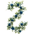 thumbnail image 1 of Hiroekza Rose & Vines Artificial Flowers Garland 66.8in Faux Flower for Tabletop Door Staircase Garden Decoration Faux Hanging Flowers for Home Outdoor Party Wedding Dark Blue, 1 of 6