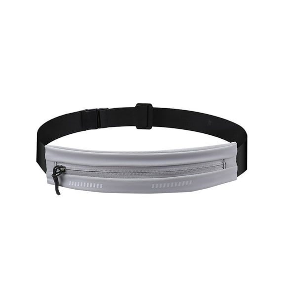 Hiroekza Running Belt for Women & Men - Waterproof Shockproof Fitness Waist Pack for Phone, Keys & Essentials - Adjustable Reflective Running Gear Accessories for Cycling, Hiking, Morning Runs Gray