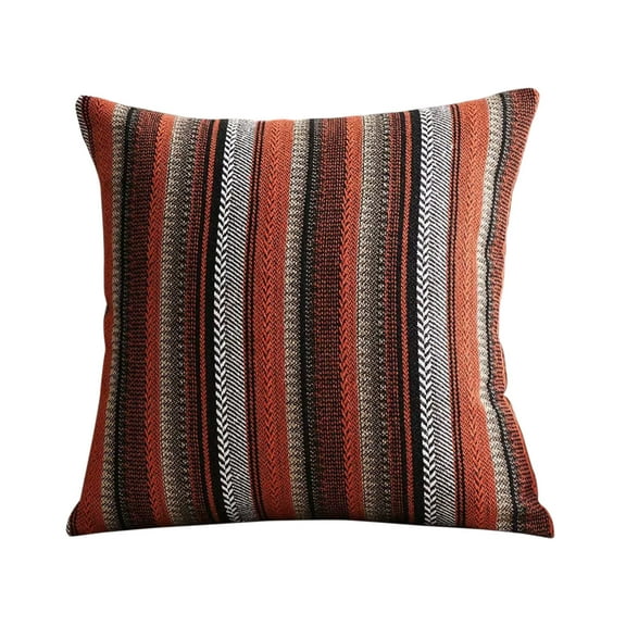 Hiroekza Scandinavian Modern Bohemian Striped Throw Pillow Cover - Soft Polyester, Ethnic Style, Easy to Clean (45x45cm/18x18in) Red