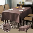 thumbnail image 1 of Hiroekza Scandinavian Tablecloth 39x63" Rectangle - Waterproof Solid Color Linen Textured Dining Table Cloth for Home Kitchen Tea Party - Farmhouse Table Cover for Buffet Banquet Coffee, 1 of 6