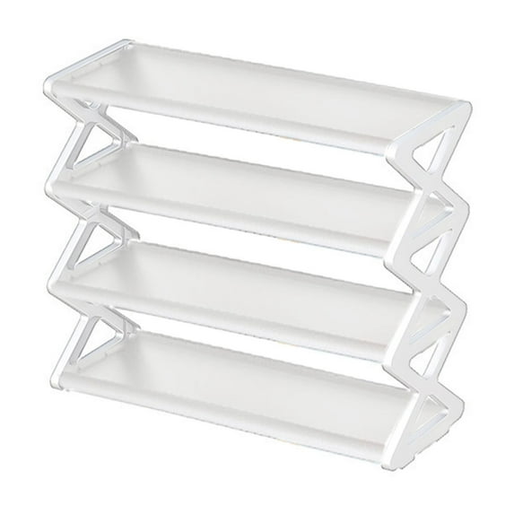 Hiroekza Shoe Rack, 4 Tier Shoe Rack For Closet, Household X-type Shoe Rack Multifunctional Double Steel Tube Assembly Shoe Cabinet Dormitory Shelf Clearance