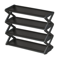 Hiroekza Shoe Rack, 4 Tier Shoe Rack For Closet, Household X-type Shoe Rack Multifunctional Double Steel Tube Assembly Shoe Cabinet Dormitory Shelf Clearance