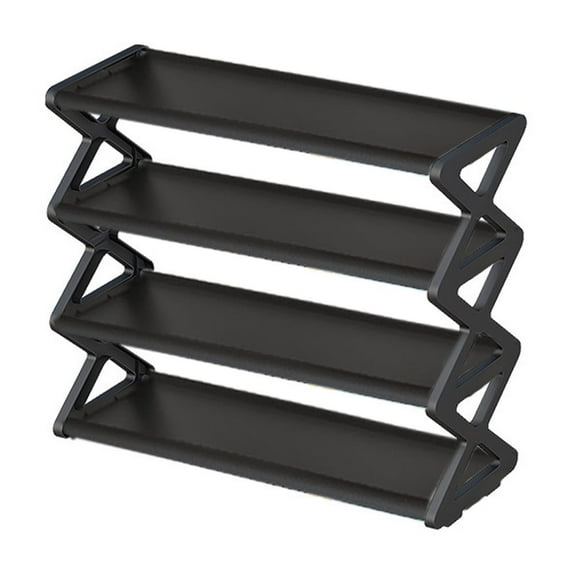 Hiroekza Shoe Rack, 4 Tier Shoe Rack For Closet, Household X-type Shoe Rack Multifunctional Double Steel Tube Assembly Shoe Cabinet Dormitory Shelf Clearance