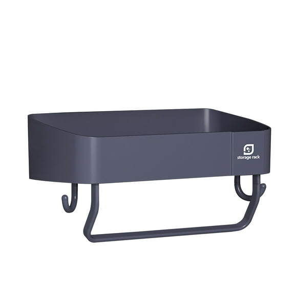 Hiroekza Shower Caddy Shelf Organizer Rack with Towel Rack,2 Rust-resistant Steel Hook, No Drilling Shelves for Bathroom Organizers and Storage, Blue