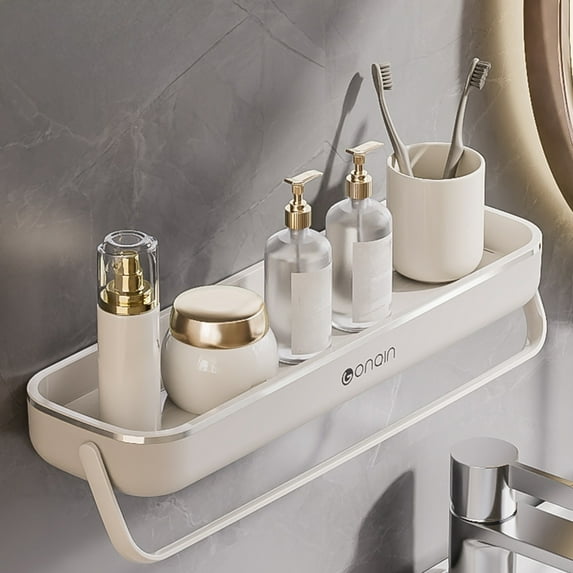 Hiroekza Shower Caddy with Towel Rack, 1 Pack Rust-resistant Steel Bath Organizer Rack for Bathroom Storage, Silver