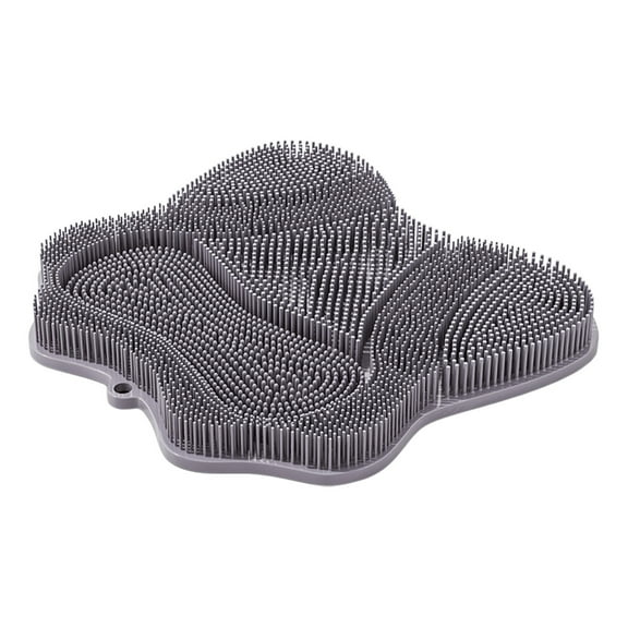 Hiroekza Shower Foot Scrubber Mat with Suction Cups 11x11.8in Non-Slip Silicone Foot Scrubber for Bathroom Bath Floor Mats Foot Massage Improve Foot Circulation & Soothes Tired Feet Gray