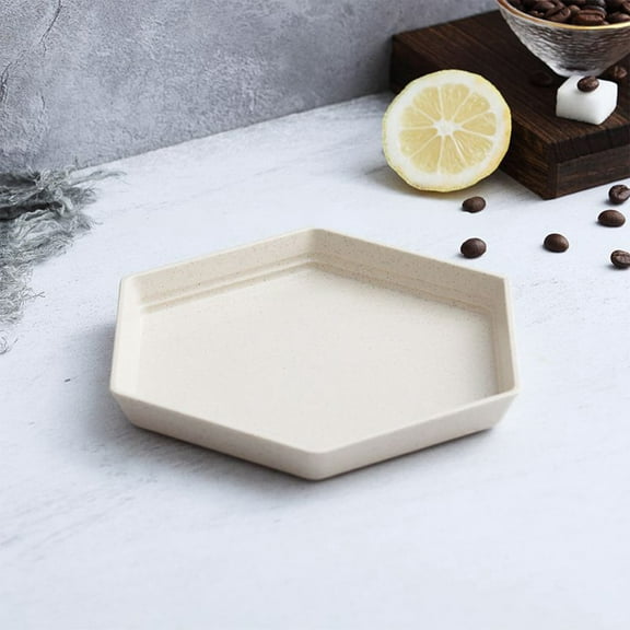 Hiroekza Small Appetizer Plates 6 Inch for Appetizer Cake Snacks Side Dish Fruit Lightweight Mini Plates Reusable Dishes Microwave Dishwasher Safe Unbreakable Dinner Plates for Kids Adults Beige