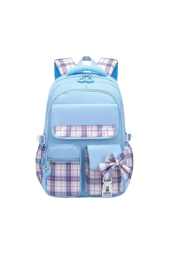 Small Backpack for Student - Cute Lightweight School Backpack with Bowknot, 41x28x18cm, for Students School Everyday Travel Blue