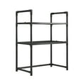 thumbnail image 1 of Hiroekza Space-Saving Microwave Shelf – Rust-Resistant, No-Drill Kitchen Organizer with Towel Hooks Black, 1 of 6