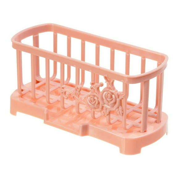 Hiroekza Sponge Holder Kitchen Sink Stand Rack with Drain Holes - Quick-Dry Sponge Caddy Organizer for Kitchen & Bathroom Sinks Red