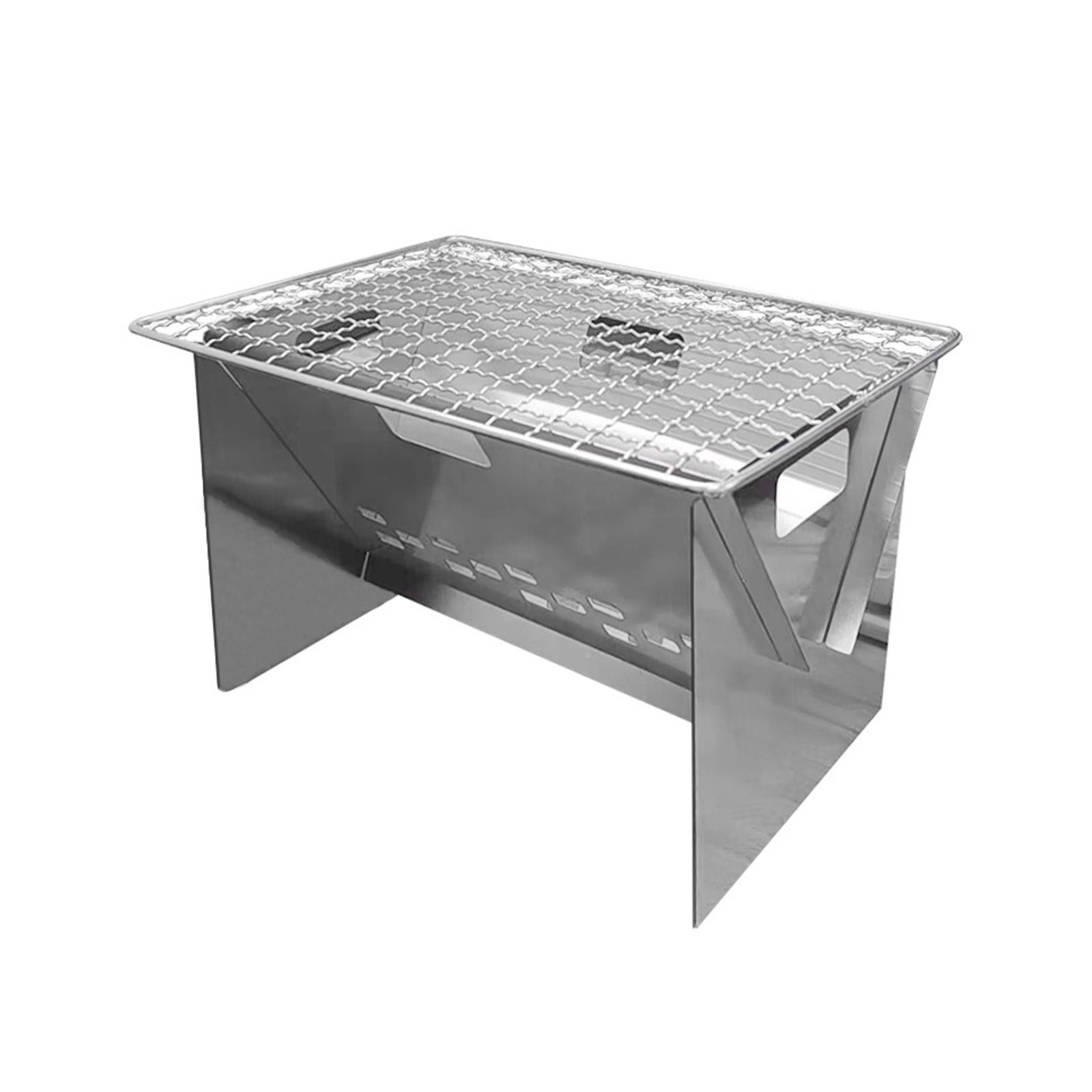 Hiroekza Sports & Outdoors Stainless Steel Folding Barbecue Grill BBQ Outdoor Camping Barbecue Grill Portable Camping Small Stove Mini Clearance