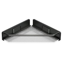 Hiroekza Stainless Steel Shower Storage Rack, Corner Bathroom Counter Organizer, Large Capacity Storage Bathroom Corner Shelf Black