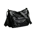 thumbnail image 1 of Hiroekza Crossbody Bags for Women Soft Washed Leather Shoulder Bag Multi-Zip Spacious Large Capacity Handbag for Daily Use Travel Work Shopping 9.8x7.1x4.3in Black, 1 of 6
