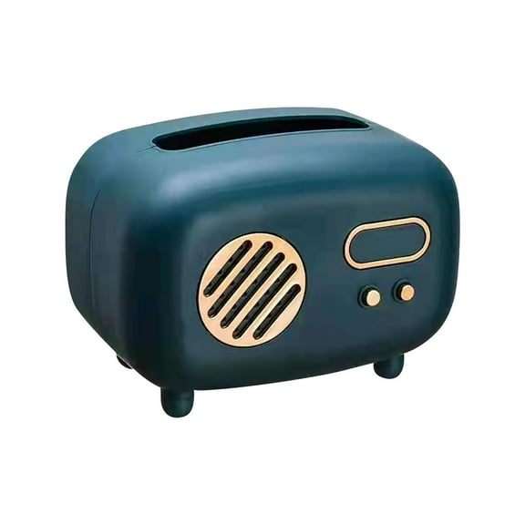 Hiroekza Stylish Radio Shape Tissue Box Cover for Living Room Bedroom Kitchen – Elegant Decor with Crisp Sound Green