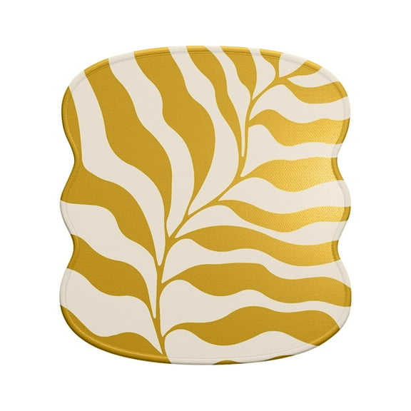 Hiroekza Summer Ice Silk Car Mat Office Chair Mat Breathable Seat Cushion Computer Swivel Chair Mat Avoid-slip Mat 40cm Yellow