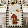 thumbnail image 1 of Hiroekza Thanksgiving Gnomes & Pumpkins Fall Table Runner Burlap Table Runners for Rustic Kitchen Centerpiece Decor Washable Home Kitchen Decorations 72x13", 1 of 7