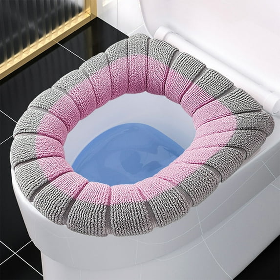 Hiroekza Toilet Seat Covers,Household Four Seasons Universal Toilet Seat Thickened With Handle Winter Toilet Ring Washable Sets Wear Knitted Toilet Seat Clearance