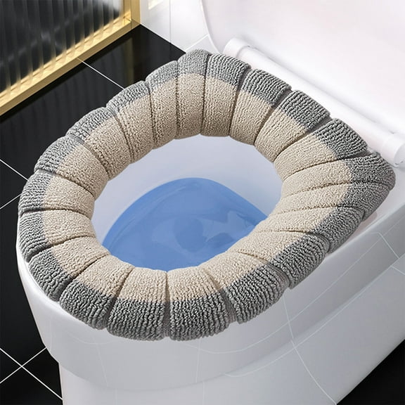 Hiroekza Toilet Seat Covers,Household Four Seasons Universal Toilet Seat Thickened With Handle Winter Toilet Ring Washable Sets Wear Knitted Toilet Seat Clearance