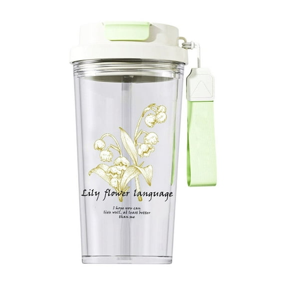 Hiroekza Travel Mug Leak-Proof Lid Perfect Reusable Cup for Coffee or Water Large Capacity Plastic High and Low Temperature Resistant 360° Sealed Stylish Gift Cup Green