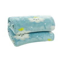 Hiroekza Twin Size Blanket Micro Faux Flannel Blanket Lightweight Super Soft Throw Blanket for Couch, Bed, Living Room Light Blue