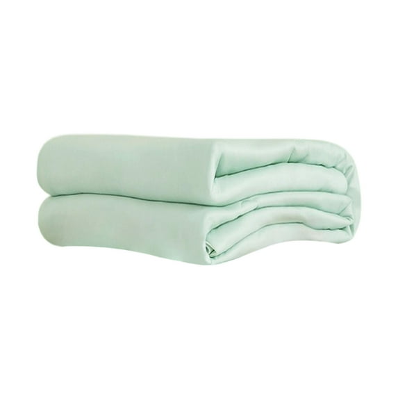 Hiroekza Twin Size Cotton Summer Comforter Cooling Blanket for Hot Sleepers Skin Friendly Breathable Plain Printed Summer Quilt Cooling Sheets for Home Office Dormitory 150x200cm Mint Green