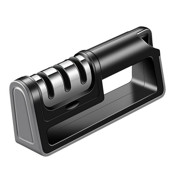 Hiroekza Ultimate 3-in-1 Knife Sharpener - Precision Sharpening for Kitchen, Pocket & Hunting Knives with Durable ABS & Stainless Steel Design Black