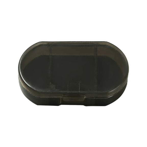 Hiroekza Vitamin Pill Organizer Medicine Organizer Compact Portable 3 Compartments Morning Noon Night Divided Storage Box Transparent Plastic 6×4×1.3cm for Daily Use Pill Box Black
