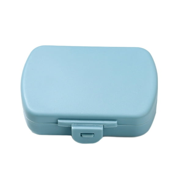 Hiroekza Vitamin Pill Organizer Medicine Organizer Portable Mini 6 Compartment Vitamin Box with Humidity Proof Plastic, 9×7×2.5cm, Travel & Daily Use Pill Organizer Blue