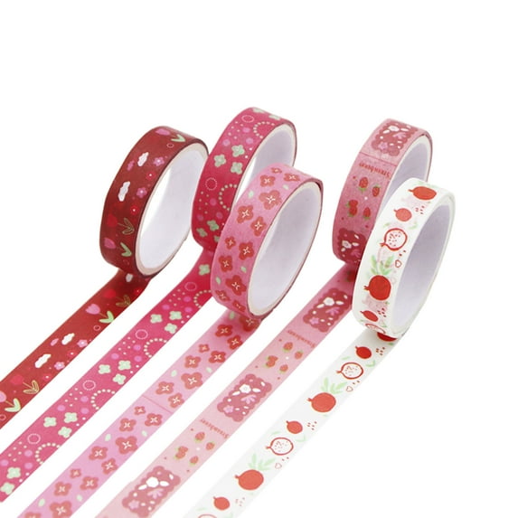 Hiroekza Washi Tape Colored Masking Tape 5 Rolls 6.6FT/Per Washi Craft Tape for Scrapbooking, DIY Planner, Journal Decor, Kids Art Supplies, Rainbow Design