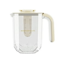 Hiroekza Water Pitcher with Lid and Spout 1.8L Large Capacity Plastic Pitcher for Iced Tea, Juice, and Homemade Beverages Refrigerator Friendly Fruit Dispenser Lemonade Bucket Beige