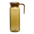 thumbnail image 1 of Hiroekza Water Pitcher with Lid and Spout 1L Plastic Striped Transparent Cool Tea Kettle for Hot and Cold Beverages Restaurant Home Office Party Essential Coffee, 1 of 6