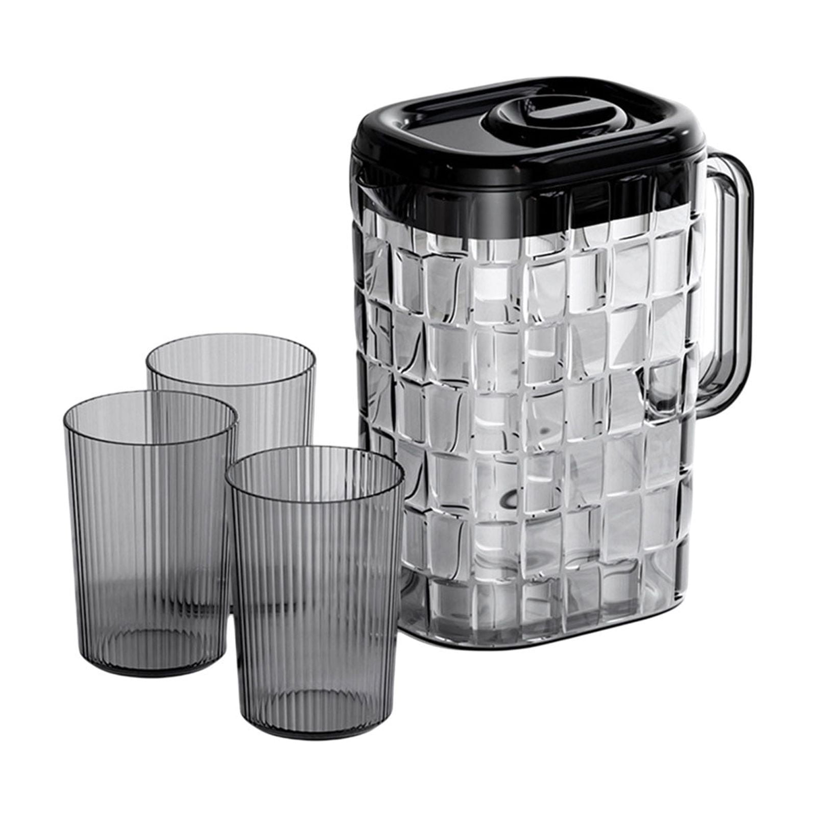 Hiroekza Water Pitcher with Lid and Spout 2L Plastic Pitcher for Iced ...