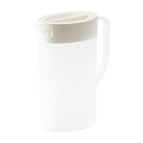 Hiroekza Water Pitcher with Lid and Spout 2L Plastic Pitcher for Iced Tea, Coffee, Juice, BPA-Free Plastic, Durable Handle Home & Office Use White