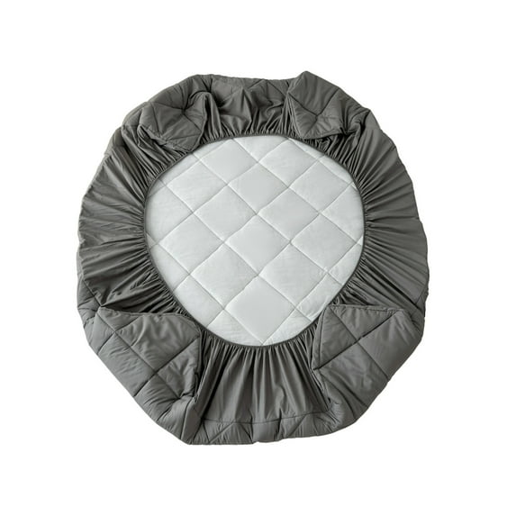 Hiroekza Waterproof & Sweatproof Queen Size Fitted Sheet, Bed Sheet, Mattress Protector - Polyester Laminated Foam Bedsheet (150x200cm/60x80in) - Soft, Secure & Durable Gray