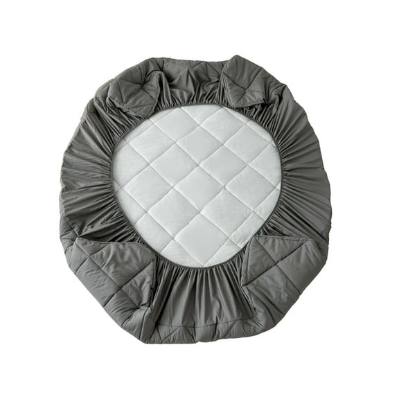 Hiroekza Waterproof & Sweatproof Queen Size Fitted Sheet, Bed Sheet, Mattress Protector - Polyester Laminated Foam Bedsheet (150x200cm/60x80in) - Soft, Secure & Durable Gray