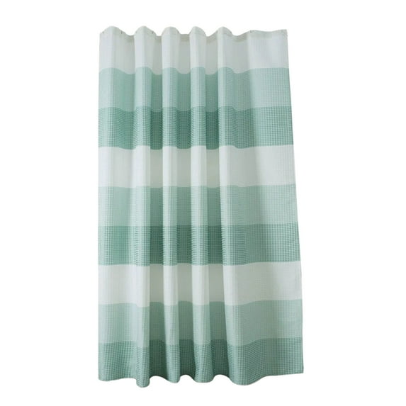 Hiroekza Weave Shower Curtain Liner Heavy Duty Polyester Fabric Waterproof Washable Antimicrobial Mold & Mildew Resistant with 12 Hooks for Bathroom 70.7x70.7in Green