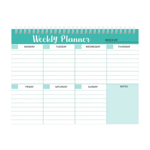 Hiroekza Weekly Plan Book Double Line English Notes Notebook Student Memo Diary with Fractional Point System, 7 Days Planner, Tear-Off Sheets, Sturdy Cardboard Backing for Office School Use