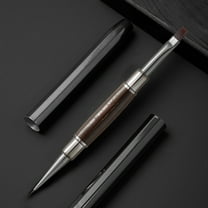 Hiroekza Wooden Nail Art Pen - Double Tip Precision & Filler Brush for Gel, Acrylic & Nail Polish | Natural Wood Handle with Comfort Grip, Nail Art Tool for DIY Manicure & Professional Brown