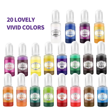 Hiroke 10ml Multicolor Alcohol Inks Epoxy Resin Art Paint 20 Count