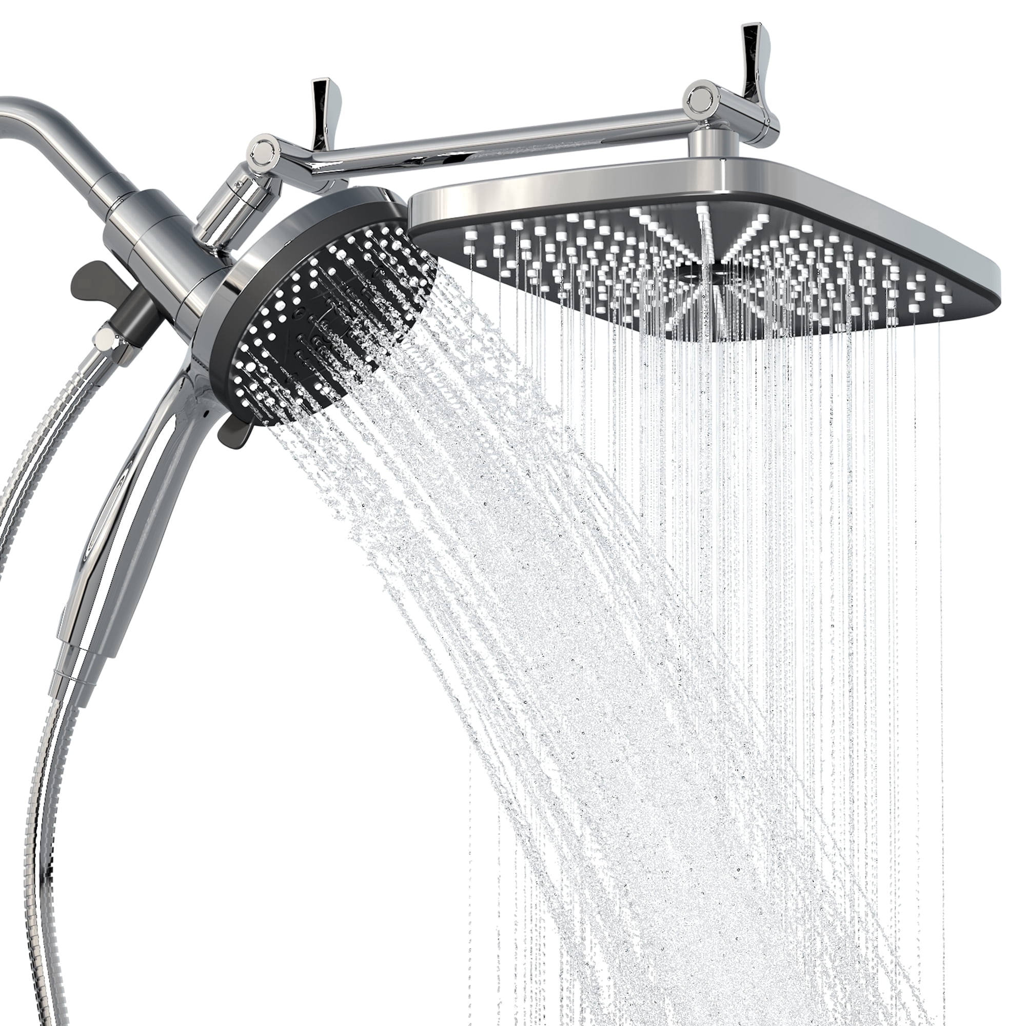 Hironpal 12"High Pressure Rain Shower Head with Handheld, 3+8+2 Spray Setting, Handheld Showerhead Combo with 59" Hose,Chro