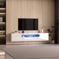 thumbnail image 1 of Hironpal 79" LED Floating TV Stand for TVs up to 90", Entertainment Center Media TV Console Shelf with Storage, White, 1 of 6