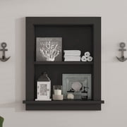 Hironpal Black 2-Tier Recessed 15x18 Wall Niche Medicine Cabinet Replacement, in The Wall Bathroom Cabinet Insert Shelf/Shelves