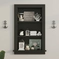 thumbnail image 1 of Hironpal Black 3-Tier Recessed Wall Mount Storage Cabinet – Sturdy Fully Assembled Wooden Utility Storage Shelf – Ideal for Home Kitchen, Bathroom, Laundry, Medicine Cabinet, 1 of 7
