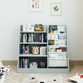 thumbnail image 1 of Hironpal Kids Bookshelf, 4 Tier Storage Book Rack and Five Layer Sling Bookshelf for Playroom,Gray, 1 of 7