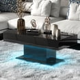 thumbnail image 1 of Hironpal 43" High Glossy LED Coffee Table, Modern Center Table with 16 Colors for Living Room,Remote Control,Black, 1 of 9