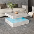 thumbnail image 1 of Hironpal Gray LED Coffee Table for Living Room,31" Living Room Center Table,2-Tier Square Modern Table with Storage,Gray, 1 of 6