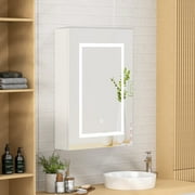 Hironpal 27.5"*19.7" Wall Mounted LED Medicine Cabinet with Mirror for Bathroom