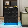 thumbnail image 1 of Hironpal LED Nightstand, Modern Bedside Table with 3 Drawers and RGB LED Light ,High Gloss End Table, 1 of 9